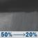 Tonight: A chance of rain showers before 2am, then areas of fog. Mostly cloudy, with a low around 64. Southwest wind around 2 mph. Chance of precipitation is 50%. New rainfall amounts less than a tenth of an inch possible. Tonight: Chance Rain Showers