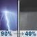 Tonight: Showers and thunderstorms before midnight, then a chance of rain showers and patchy fog. Cloudy, with a low around 43. Northeast wind 3 to 8 mph. Chance of precipitation is 90%. New rainfall amounts between a half and three quarters of an inch possible. Tonight: Showers And Thunderstorms