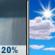 Monday: Slight Chance Rain Showers then Mostly Sunny